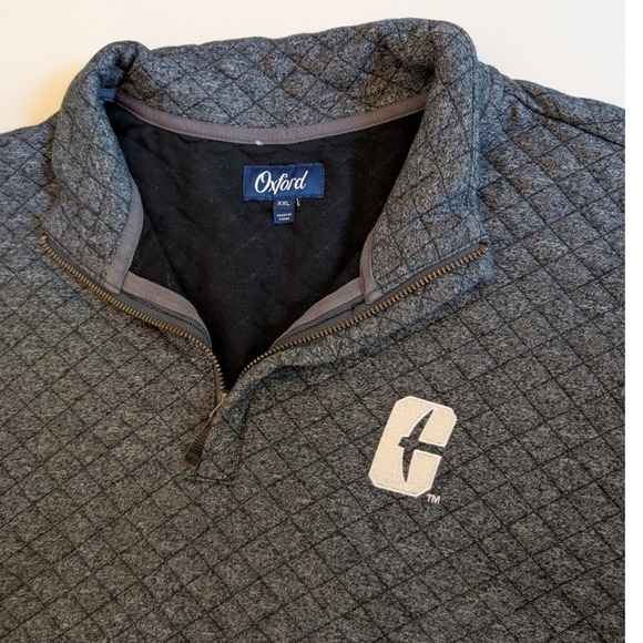 UNCC 49ers Oxford Gray Quilted 1/4 Zip Pullover Mens XXL Sweatshirt Athletic - Picture 1 of 5